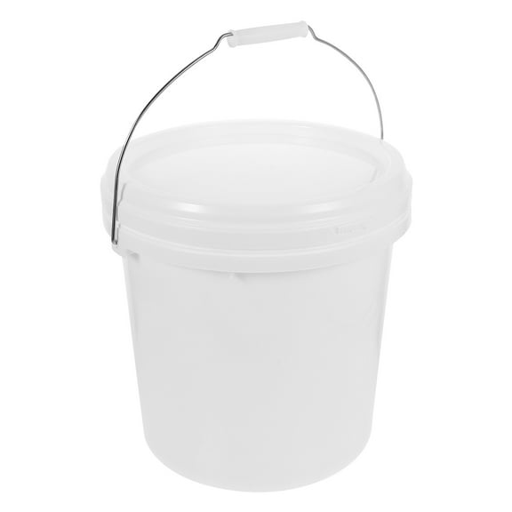 PBPBOX 1Set Airtight Bucket with Handle Storage Bucket HDPE White for Home Users