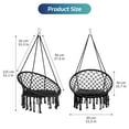 thumbnail image 6 of Macrame Hanging Swing Chairs, Swing Hammock Chair with Cushion and Hardware Kit, Handmade Knitted Hanging Chair for Patio & Bedroom, 6 of 8