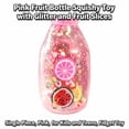 thumbnail image 3 of Pink Fruit Bottle Squishy Toy with Glitter and Fruit Slices, Single Piece, Pink, for Kids and Teens, Squeeze Toy, 3 of 4