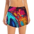 thumbnail image 4 of Lsque Colorful Abstract Swirls Printed Women's Running Shorts with Liner Pockets,Elastic Quick Dry Workout Athletic Gym Yoga Shorts,Womens High Waist Shorts-XX-Large, 4 of 9