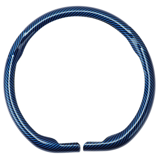 Funda de volante Unique Bargains Protector de volante para coche 14.96" Patrón de fibra de carbono azul 1Pc