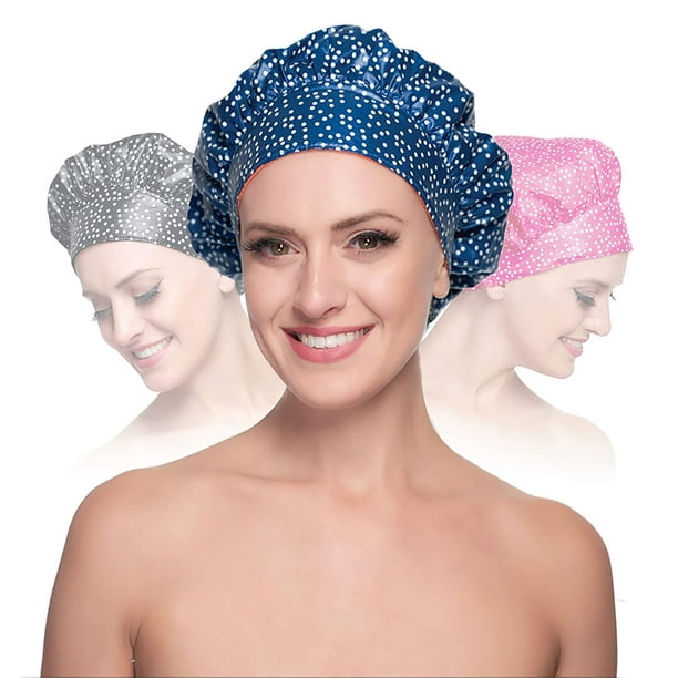 TIARA Shower Cap for Women, Terry Lined – Leak-Free, Washable and