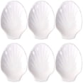 6pcs White Porcelain Shell Dish Multipurpose Ceramic Appetizer Plates ...