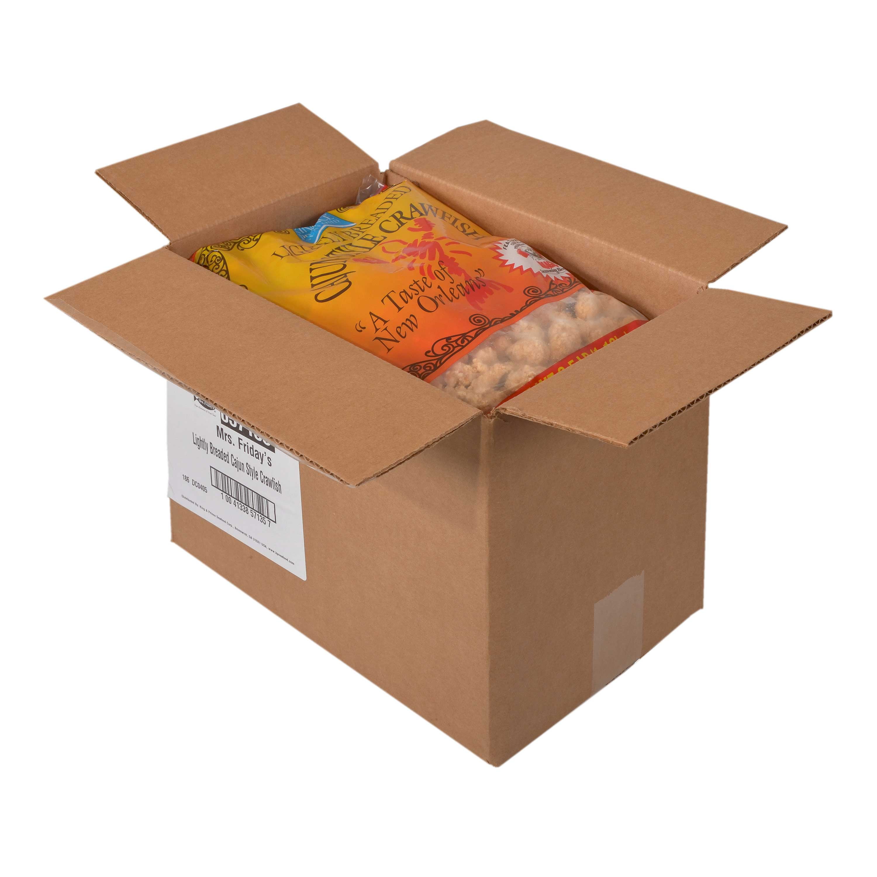 King and Prince Cajun Lightly Breaded Spicy Crawfish, 2.5 Pound - 4 per case.