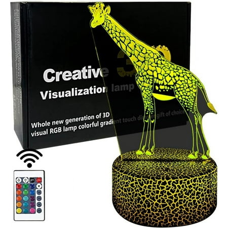

YSTIAN Giraffe 3D Night Light with Remote & Smart Touch 7 Colors Changing 3D Illusion Lamp Bedroom Decor Giraffe Bedside Lamp for Boys Girls Birthday Gifts