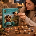 thumbnail image 3 of Highland Cow Advent Calendar, Open One Mini Cattle Figurine Each Day, 24‑Day 3D Christmas Countdown Calendar, Collectible Mini Figurines for Holiday Home Decor, 3 of 8
