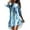 Sky Blue, variant on Bathing Suit Cover Up Women Swimsuit Dress Bikini Beach Tunic Top Crochet Women's Summer Casual Turn-down Collar Long Sleeve Printed Smock Buttons With Pocket Shirt Dresses Dark Blue M