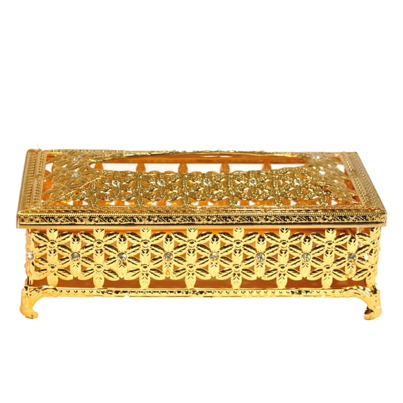 Funda para pañuelos, color dorado intenso, hecha a mano, 25 x 7,5 cm