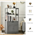 thumbnail image 6 of Gymax Bathroom Storage Cabinet Shelf Cupboard Floor Cabinet with Drawer Gray, 6 of 10