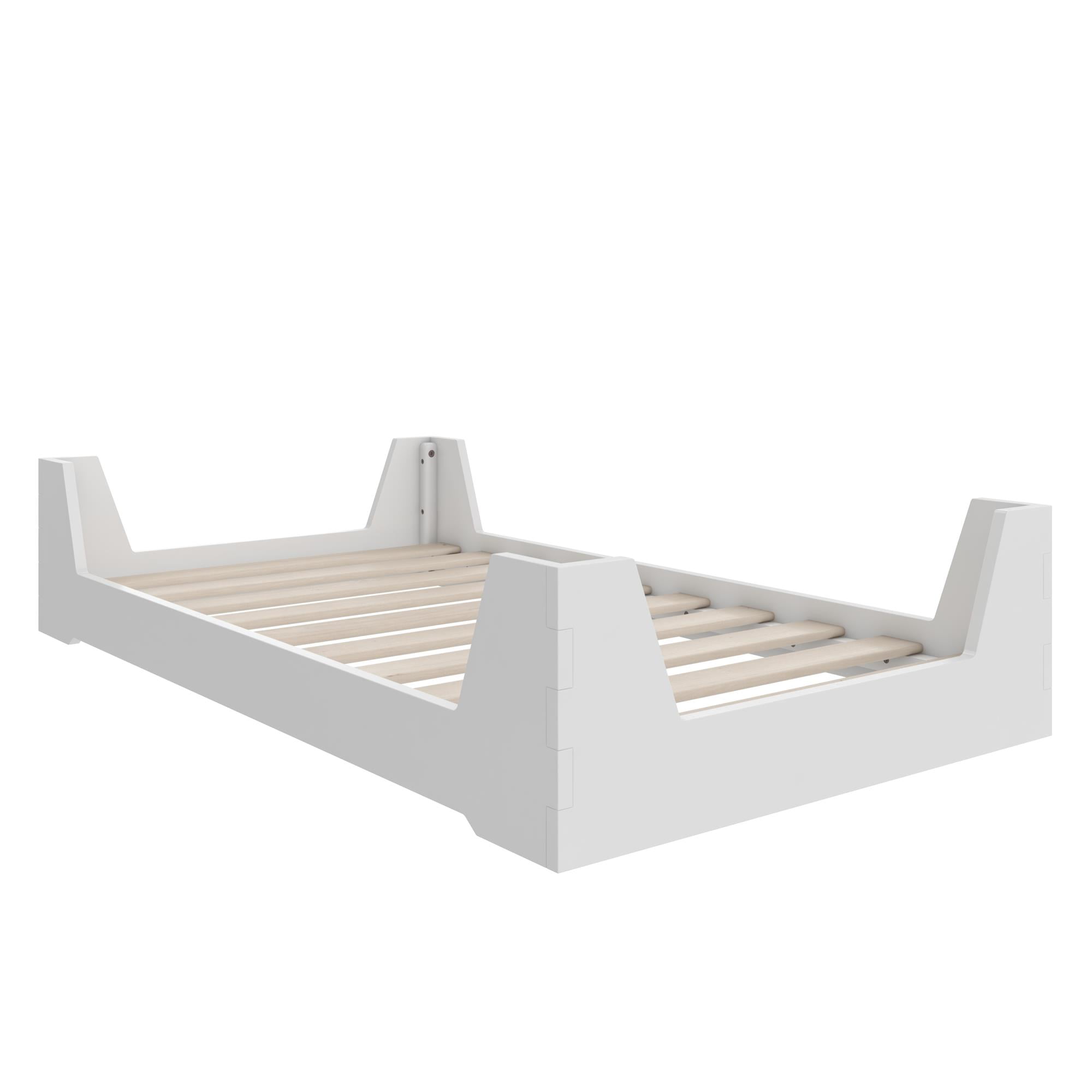 Little Seeds Maverick Montessori Toddler Floor Bed with 2 Heights, White