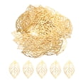 thumbnail image 1 of Uxcell 100Pcs Adornos de Hoja Hueca Dorada, Pendientes de Metal para Manualidades DIY, 1 of 6