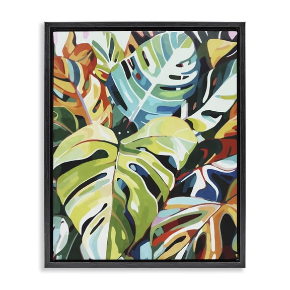 Stupell Industries Contemporary Modern Tropical Palms Black Floating Frame Canvas Art, 17 x 21, by Ziwei Li