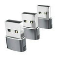thumbnail image 2 of 3 piezas 3.1 a USB 2.0 Adaptador de enchufe de transferencia rápida de datos hembra a macho para Gris, 2 of 9