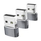 thumbnail image 2 of 3 adaptadores USB 3.1 Tipo-C a USB 2.0 Plug and Play, hembra a macho para transmisión de datos. Gris, 2 of 9