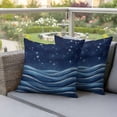 thumbnail image 5 of Waterproof Throw Pillow Covers Set of 2, 16x16 Inch Blue Stars Decorative Pillowcases Outdoor Pillow Slip Cushion Covers Set for Couch Tent Fantasy Blue Waves Cosmos Sky, 5 of 8