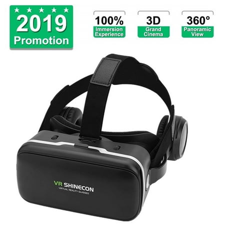 Yosoo For VR SHINECON Virtual Reality 3D VR Glasses w/ Earphone for 3.5 -6.0  Android iOS Phones, 3D Virtual Reality Glasses, VR
