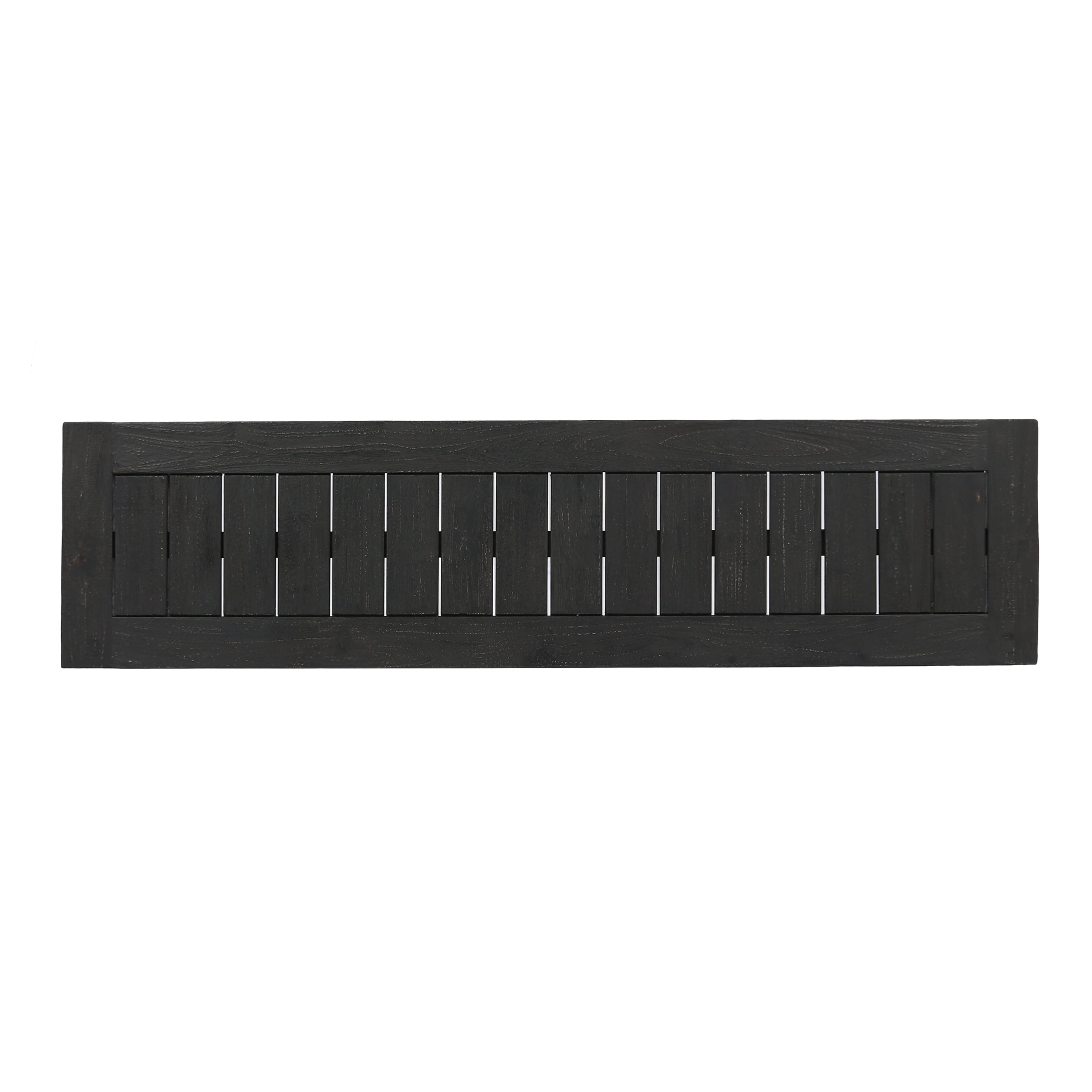 Outdoor Dining Bench, Solid Acacia Wood Rest Bench for Patio Garden, Sandblast Dark Gray