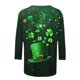 thumbnail image 5 of TaTaai St. Patrick's Day Women's Casual Print Round Neck 3/4 Sleeve T-Shirt Loose Top Gift, 5 of 5