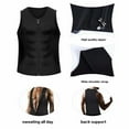 thumbnail image 2 of Men Sauna Sweat Zipper Waist Trainer Vest Corsets Adjustable Workout Body Shaper, 2 of 6