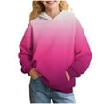 thumbnail image 2 of Girls Tie Dye Sweatshirts Loose Casual Hoodies Long Sleeve Pullover Hooded Tops With Pockets Hot Pink 5-6 Years, 2 of 6