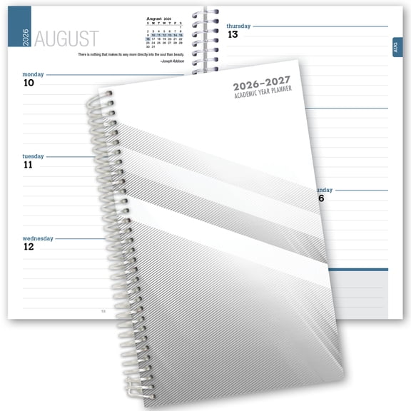 2026-2027 ELAN 5" x 8" Academic Year Student Planner, Weekly/Monthly, 12 Month, White