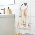 thumbnail image 3 of Yayeee 100% Cotton Hand Towels for Bathroom 16" x 28" Soft Absorbent Kitchen Towel, Green Watercolor Seashells, 3 of 7
