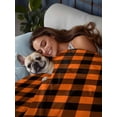 thumbnail image 6 of California King Size Flat Sheet Only, Black Orange Plaid Soft Brushed Microfiber Bed Sheets, Farmhouse Buffalo Check Gingham Hotel Quality Breathable Bedding Top Sheet, Easy Care, 108"x98", 6 of 9