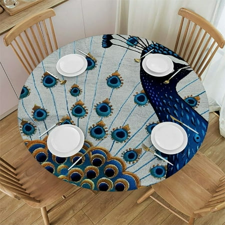

BCIIG Round Table Cover Stain Resistant Washable Perfect for Indoor Outdoor Tablecloth Kitchen Dining Wedding Parties for Picnic Dining Kitchen Farmhouse Outdoor Camping Indoor Kitchen Party