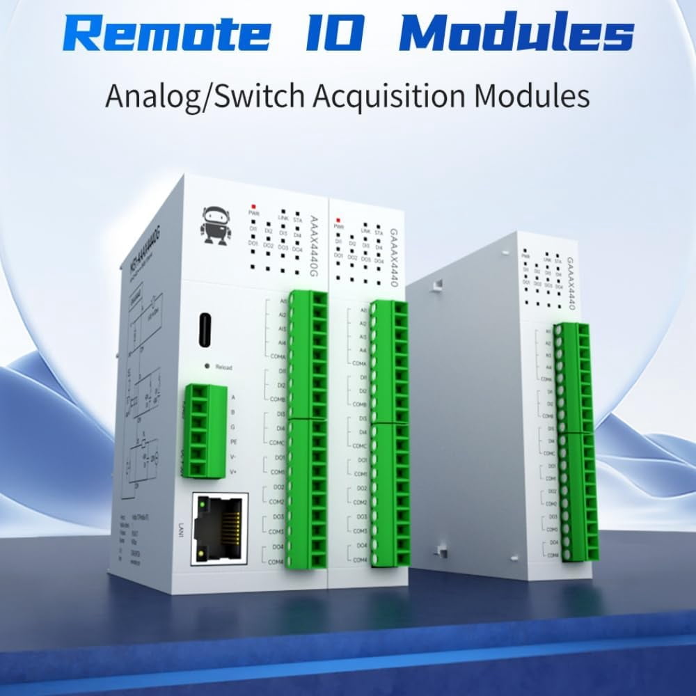 4DI+4AI+4DO Remote IO Module RS485 Ethernet M31-AAAX4440G Analog Switch Acquisition Modbus TCP RTU Firmware Upgrade Host Max 16 Expansion Modules