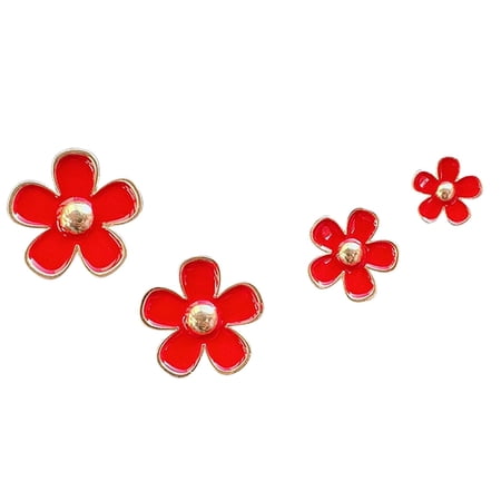 4 Pieces Car Vent Clip ,Air Conditioner Vent Diffuser ,Daisy Car Cute Alloy Car Perfume Clip for Girls Women Red