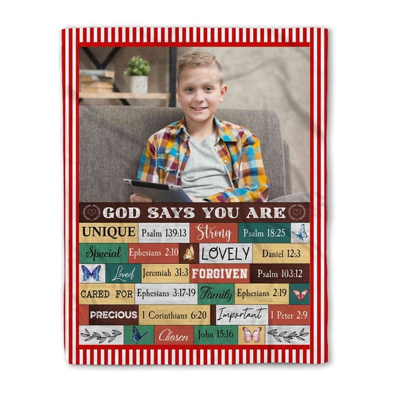 Customizaholic Picture Planket, Custom Photo Blanket, Prayer Blanket, Christian Blanket