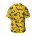 thumbnail image 2 of Wukai Vintage Excavator Men's Casual Short-Sleeve Button Down Shirt - Lightweight Summer Dress Shirt for Daily Wear-, 2 of 7
