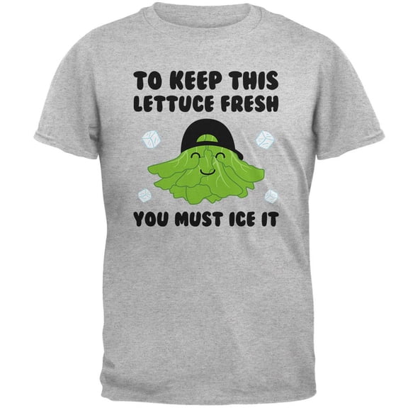 Vegetable Lettuce Fresh Bro Hair Funny Mens T Shirt Heather X-LG