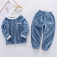 thumbnail image 4 of Pijamas de franela gruesa para niños y niñas, conjuntos de ropa de otoño e invierno, para Navidad, 4 of 4