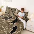 thumbnail image 3 of Castle Fairy Camo Bear Silhouette Bed Sheets 4-Piece,Jungle Wildlife Full Size Sheets,Taupe Dark Brown,1 Fitted Sheet, 1 Flat Sheet and 2 Pillowcases, 3 of 6