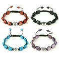 thumbnail image 2 of Natural Crystal Quartz 7 Chakra Stone Bracelets Braided Rope Adjustable Healing, 2 of 6