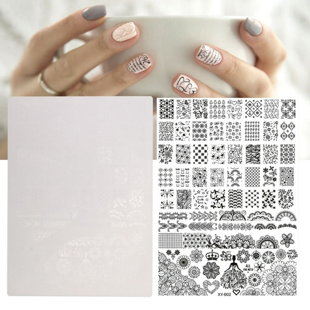 Placas Plantilla Para Decoración De Uñas, Plantilla Para Manicura, Estampado De Esmalte, Imagen, Placa De Impresión De Plástico XY B02