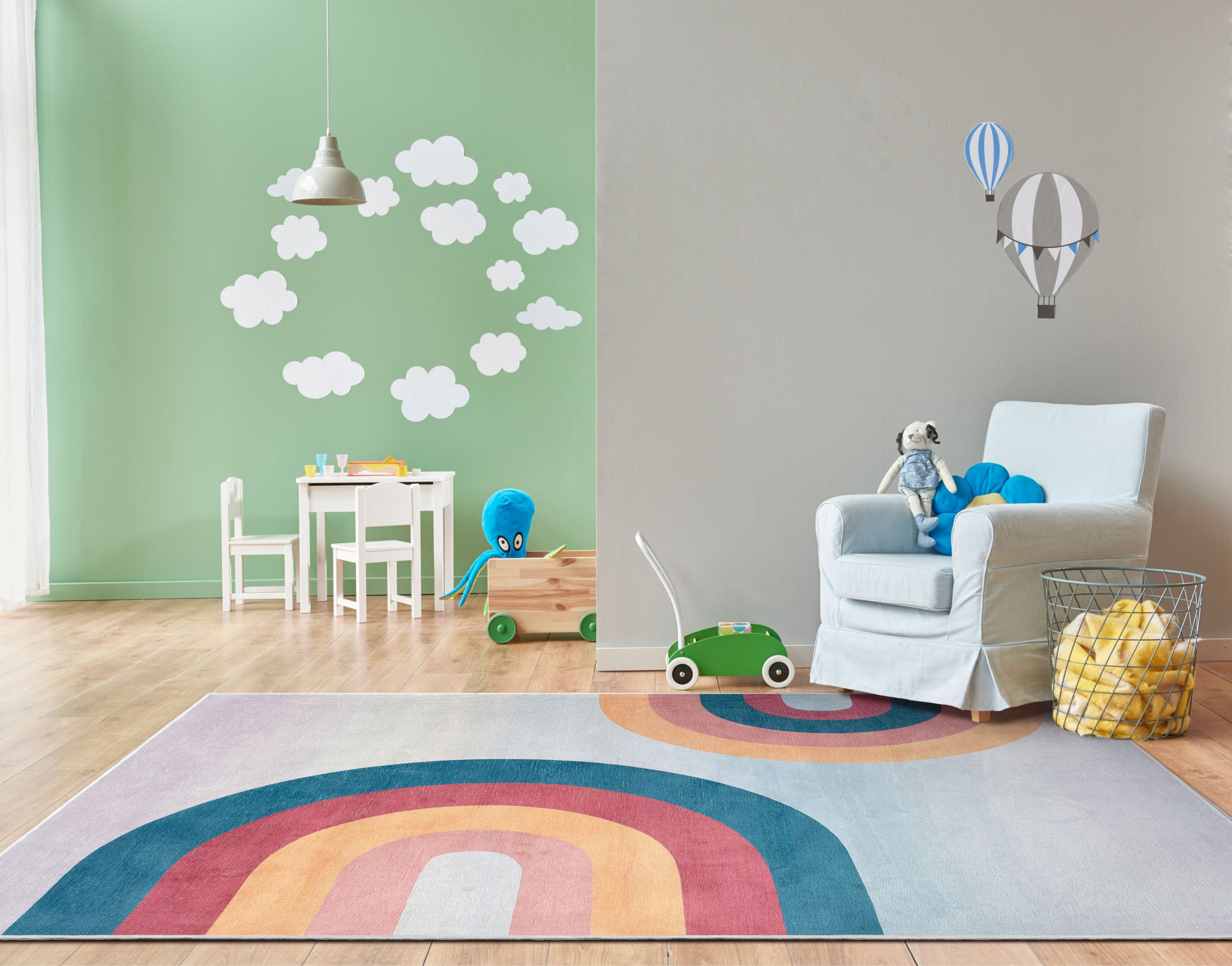 Well Woven Kids Rugs Kaleidoscope Rainbow Kids Geometric Pattern Multi Color Pastel Flat Pile Easy to Clean 7'7" x 9'10" Area Rug for Living Room Dining Room Bedroom and Kitchen