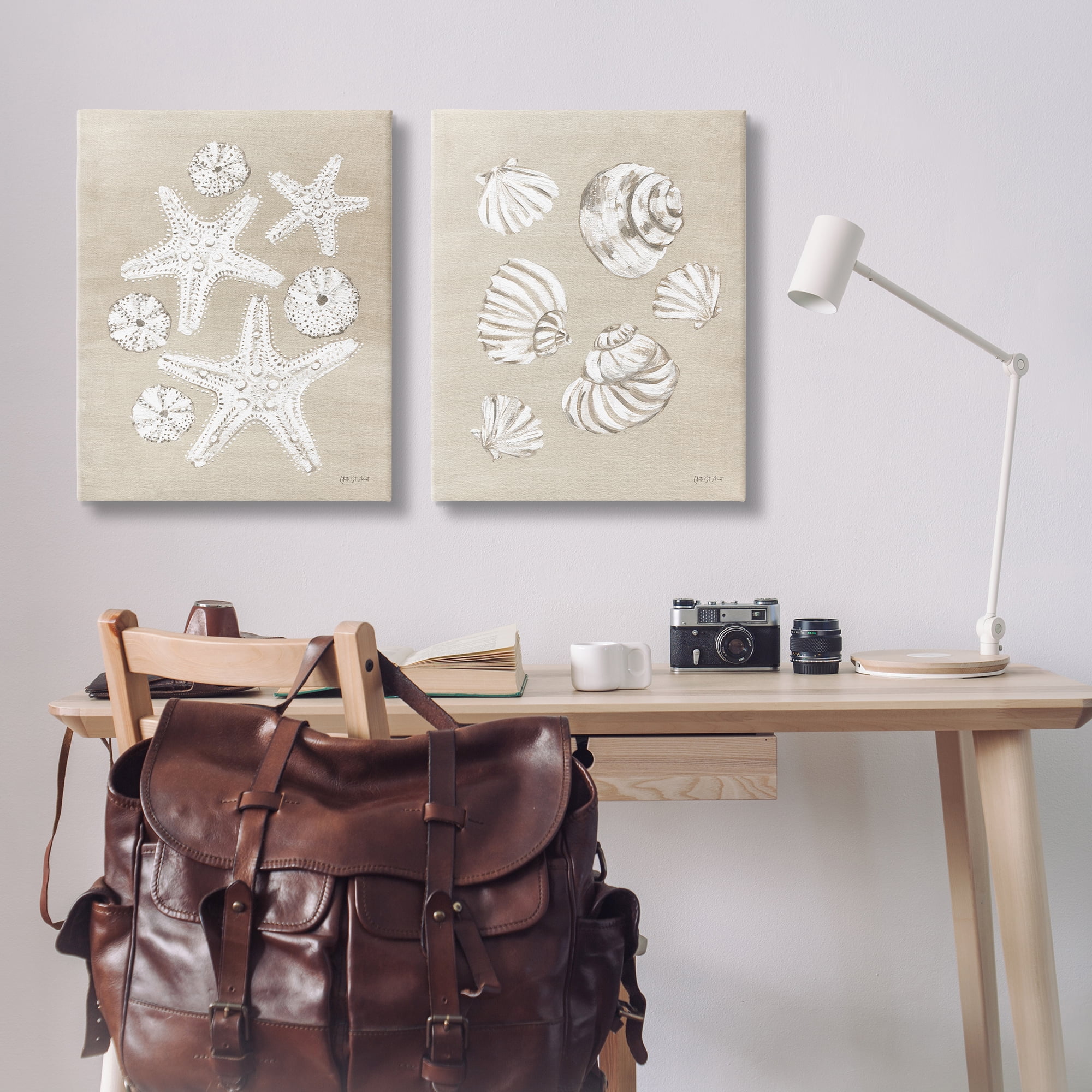 Stupell Industries Beach Treasure Starfish Shells Nautical & Beach Painting Wrapped Canvas Art Print Wall Art, 24 x 30, Set of 2