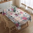 thumbnail image 2 of Pioneer Flower Floral Print Pattern Rectangle Tablecloth 60"x84", Waterproof Polyester Table Cloth, Wipeable Spillproof for Dining Camping Indoor Outdoor, 2 of 5