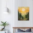 thumbnail image 4 of Acheng Mountain Glow Landscape Triptych Canvas Wall Art Set of 3, Emerald Green Forest Misty Mountain Wall Art, Large Canvas Wall Decor  12x16 in, 4 of 5