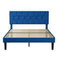 thumbnail image 5 of VECELO Full Size Bed Frame, Modern Upholstered Platform Bed Frame with Diamond Tufted Headboard, No Box Spring Needed, Easy Assembly, Blue, 5 of 8