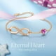 thumbnail image 3 of Pulsera con dije de símbolo de corazón infinito para mujer, plata de ley 925, ajustable, regalo de joyería para el día de San Valentín, regalo de cumpleaños para mamá, mujer, esposa, niña, ella Adepaton  WRMH-202-2, 3 of 6