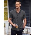 thumbnail image 2 of COOFANDY Men's Short Sleeve Dress Shirts Wrinkle Free Polka Dot Print Shirt Casual Button Down Shirts with Pocket, 2 of 6