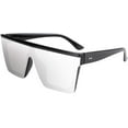 thumbnail image 1 of FEISEDY Women Men Flat Top Shield Sunglasses Oversized Square Rimless Shades UV400 B2470, 1 of 5