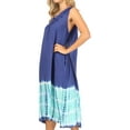thumbnail image 3 of Sakkas Ilaria Women's Midi Sleeveless Casual Loose Flare Print Dress Caftan Pocket - TD42-802-NavyMint - One Size, 3 of 5