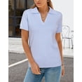 thumbnail image 3 of Arach&Cloz Women's Wool Blend Summer Fall Tops Business Casual Polo Shirts 2025, 3 of 5
