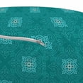 thumbnail image 3 of Moroccan Pouf Cover with Zipper, Timeless Motifs of the Orient with Geometric Composition Far East Asia, Soft Decorative Fabric Unstuffed Case, 30" W X 17.3" L, Teal Pale Blue White, by Ambesonne, 3 of 5