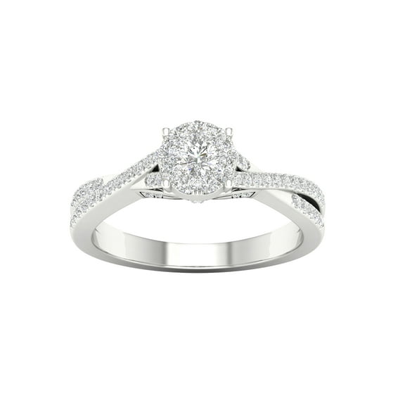 1/2 Carat T.W. Diamond 10kt White Gold Criss Cross Engagement Ring