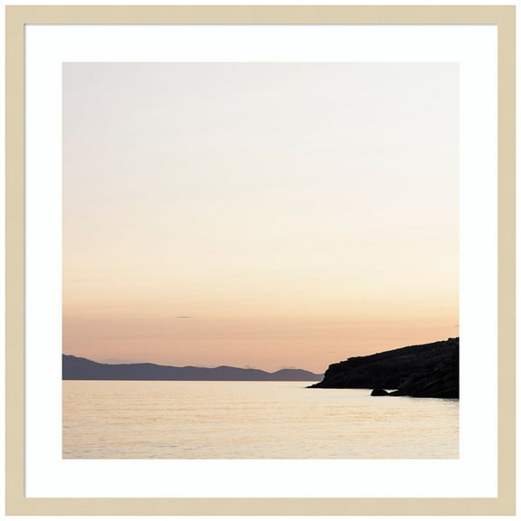 Amanti Art Sunset at Tinos Wood Framed Wall Art Print